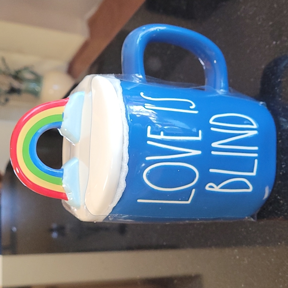 Rae Dunn Love Is Blind Mug w/Lid